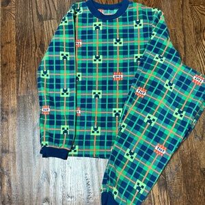 Boys Minecraft fleece pajama set size large 12/14